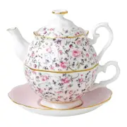 Royal Albert Rose Confetti Tea for One, 16 oz, Pink Multi