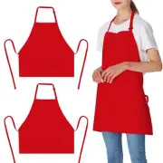 2 Pack 3 Pockets 100% Cotton Adjustable Bib Apron Chef Kitchen Cooking Aprons...