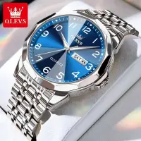 在飛比找蝦皮購物優惠-OLEVS 9970 品牌手錶 時尚羅馬數字雙歷石英錶 防水