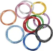WHAMVOX 10 Rolls 1mm Colored Aluminum Wire Bendable for Jewelry Making Stretchy String
