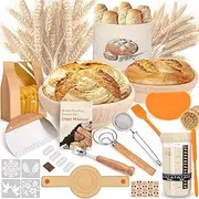 Sourdough Bread Baking Supplies, Sourdough Starter Kit, Bread Proofing Basket, Bread Making Tools Kit, Sour Dough Kit Tools, Sourdough Proofing Basket, Sourdough Kit Gifts for Bakers Women Wife Mom