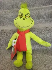 Dr Seuss The Grinch Red Scarf Christmas Stuffed Plush Toy Doll 19