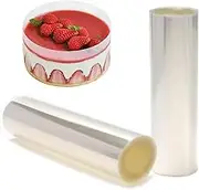 VOSO 2 Pack Clear Cake Collars Rolls, Acetate Sheet for Surrounding and Decorating, Easy to Clean, Ideal for Baking (15cmx10M)