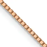 22 Inch 14K Rose Gold .8mm Box With Lobster Clasp Chain