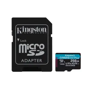 【Kingston 金士頓】Canvas GO! Plus microSDXC UHS-I U3 V30 A2 256GB 記憶卡(SDCG3/256GB)