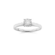 9ct White Gold Diamond Ring