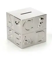 Whitehill Baby Silver Plated Money Box Alphabet Cube WP1454