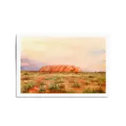 Uluru Watercolour Painting Australian Wall Art
