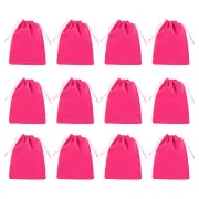 12Pcs Velvet Gift Bags 5 x 6" Velvet Drawstring Jewelry Pouches Rose Red