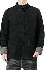 [Generic] Autumn and Winter Chinese Style Coat Men's Tang Suit Warm Cotton Jacket Corduroy Cotton