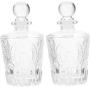 BESTYASH 2Pcs Carved Glass Essential Oil Bottles for Home Aromatherapy Transparent Aroma Diffuser Storage Jars for Dispensing Fragrance and Purifying Air