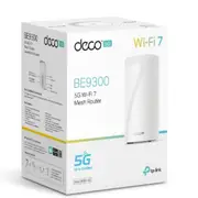 TP-Link Deco BE65-5G(1-pack) 5G BE9300 Tri-Band Whole Home Mesh Wi-Fi 7 Gateway (WIFI7) 574 Mbps at 2.4 GHz + 2880 Mbps at 5 GHz + 5760 Mbps at 6 GHz Deco BE65-5G(1-pack)