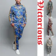 MEN'S Floral Tiger Track Pants & Jacket Jogging Track Suit Set S~5X ST559
