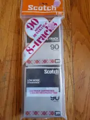 Scotch Dynarange 8 Track Cartridge/Tape 90 Minute Blank 2PK - NEW - SEALED