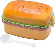 3 Tier Lunch Box Hamburger Shape Lunch Containers 3 Layers Leakproof Food Container for Salads, Sandwiches, Microwave & Dishwasher & Freezer Safe