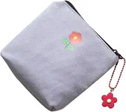 [OATIPHO] Canvas Storage Bag Fashionable Wallet Practical Coin Bag Sanitary Napkin Pouch Portable Data Cable Bag Lightweight for Travel Daily Use Random