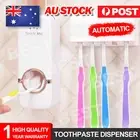 Automatic Toothpaste Dispenser +5 Toothbrush Holder Set Wall Mount Stand Sale AU