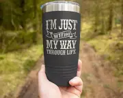 Coffee Tumbler IM JUST WTFING MY WAY THROUGH LIFE Funny 20 oz Travel Tumbler