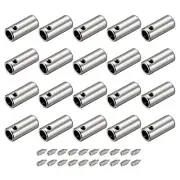 20Pcs 4.5mm Metal Shoelace Tips Screws Shoelace End Tip Cords End Silver