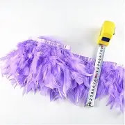 YUMAO 2 Meters/Lot Turkey Feather Fringe Trims 6-8" Chandelle Marabou Feathers for Crafts Trimming Skirt Dress 0217 (Color : Light Purple)