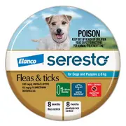 Seresto flea and tick collar for dogs Under 8 Kg 2 Pieces BLUE