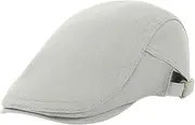 [Amexo] Mens Flat Cap Cotton Driving Hat Newsboy Cap - Adjustable Fashion Newsboy Irish Beret Hat British Style Golf Cap for Fishing, Shooting, Walking 55-58cm