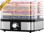 Meat Dryer Food Dehydrator Fruit Beef Jerky Maker W/ 7 Adjustable Trays - Black