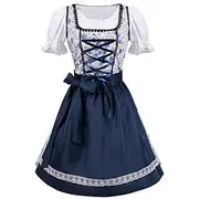 Halloween Carnival Oktoberfest Beer Costume Dress Cosplay Costume Maid Costume Cosplay Bavarian German Wiesn Women's Traditional Style Cloth Blouse Dress Apron