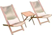 Outdoor Chair Beach Chairs Balcony Chair Lounge Chair Lunch Break Rattan Chairs Garden Villa Courtyard(2 Chair-1 Table)
