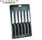 Scanpan Steak Knife set of 6pc Spectrum Serrated Wavy Edge Black Handle