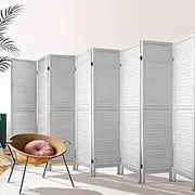 Artiss Room Divider Screen 8 Panel Privacy Wood Dividers Stand Bed Timber White