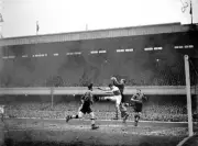 Wolverhampton Wanderers goalkeeper Bert Williams catches ball unde- Old Photo