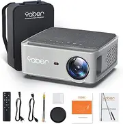 Yaber 2023 Upgrade 5G WiFi Bluetooth 4K Projector, Full HD Native 1920x1080P Projector, Home Projector Support 4D&4P-Keystone Correction, 500'' Giant Screen, Zoom, for Android/iOS/PC/PPT/USB