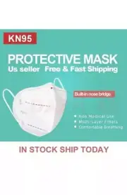 15 Pcs White KN95 Protective 5 Layers Face Mask Disposable Respirator