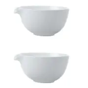 2x Maxwell & Williams White Basics 18cm/1L Porcelain Mixing Bowl Serve/Prep Dish