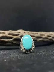 Native American Navajo sleeping beauty turquoise Sterling Silver ring Size 6.25