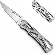 Nomel Folding Pocket Knife with 2.36 inch Stainless Steel Blade & Handle - Built-in Carabiner, Versatile Tool for Camping, Climbing, Fishing, and Survival