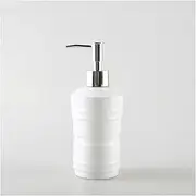 Shower Dispensers White Hand Soap Dispenser Ceramics Bottles with Silver Pump, with Stripes Lotion Hand Soap Dispenser 350ml for Bathroom Kitchen Shower Gel Dispenser