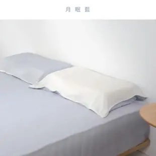 【LoveFu】全球首創客製化枕頭-正位月眠枕2 + 竹眠親膚枕頭套-月眠藍x深眠白(枕頭 + 枕頭套 2件組)