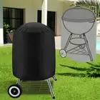 Round Waterproof BBQ Cover Grill Outdoor Fire Pit Kettle Gas Dust Rain Protector