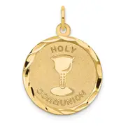 14k Yellow Gold Holy Communion Disc Pendant
