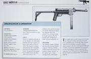 SIG MP310 Submachine Gun Picture Out of Print Spec Sheet Article Display