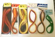 Quilling Paper Strips, Lot Of 6 Vintage Packages Various Colors - Unopened