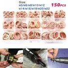 150PCS M5M22 Copper Crush Washer Assortment Kit for Various Applications