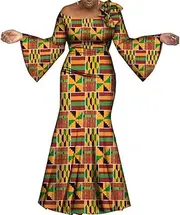 [BintaRealWax] African Dress for Women Evening Dress Traditional Beautiful Print Ankara Dashiki
