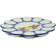 Polish Pottery Egg Plate 10" Apple UNIKAT