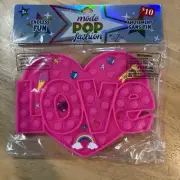 NEW Claire’s LOVE Heart Rhinestone Fidget Pop it Pink JENNZ Pop Mode Fashion