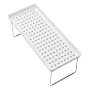 Madesmart 46.4cm Large Cabinet Stacking Shelf Storage Rack Organiser White/Grey