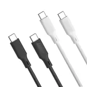 Laser 1m [2 Pack] USB-C to USB-C Charging Cable (White/Black)