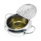 Tempura Deep Frying Pot 3.4L, 304 Stainless Steel Deep Fryer pot with Fahrenh...